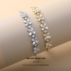 High Quality <b>Copper</b> 5A Zircon Pull <b>Bracelet</b> For Women A Versatile <b>Bracelet</b> Suitable For Ladies - Product Image 1
