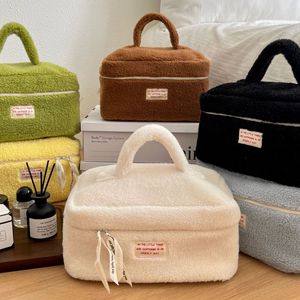 New Fashion Fluffy Zipper Makeup Tote Large Cosmetic Bag for <strong>Travel</strong> Plush Storage <strong>Washbag</strong> - Product Image 6