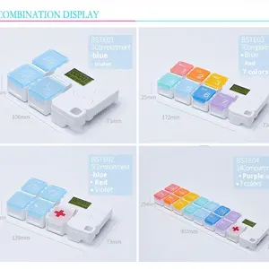 Boîte de rappel de médicaments intelligente avec alarme, 7 jours, 28 compartiments, distributeur de médicaments pour personnes âgées, pour éviter les doses manquantes - Product Image 6