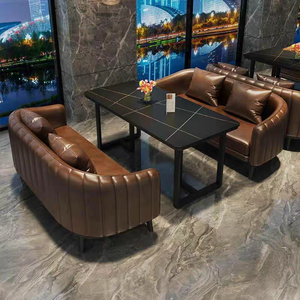 רטרו תעשייתי בסגנון בר עור כרית ספה נוחה להגדיר קפה מערבית מסעדה שולחן אוכל שולחן ספה - Product Image 4