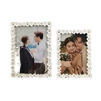 Marco de Fotos Infantil para Mesa, con Diseño de Puntos Multicolores, Chapado en Metal Simple, Manual, Color Blanco, para Bodas, Venta al por Mayor de Fábrica