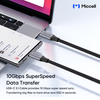 Cable USB C a USB C Miccell de 10 Gbps con PD de 100 W, Cable de Carga Rápida Tipo C 4K para Laptop, Tablet, Teléfono, Hogar, Oficina, Viajes