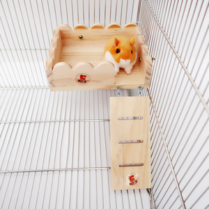 Piattaforma Giocattolo per Animali Domestici in Legno Naturale, Colore Originale, Decorativa, Accessorio per Gabbie di Criceti e Piccoli Animali - Product Image 2