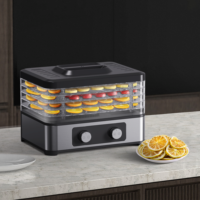 Déshydrateur alimentaire domestique à succès, sécheuse à fruits et légumes, 5 plateaux, contrôle numérique, acier inoxydable, écologique, faible consommation