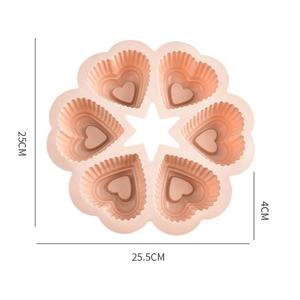 Moule à gâteau en silicone à 6 cavités, moule à gelée et pouding sans BPA, moule à pâtisserie en silicone en forme de cœur - Product Image 5