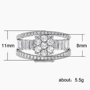 Anello Elegante da Donna per Fidanzamento, Design Minimalista a Quattro Punte con Accenti Scintillanti, Gioiello Regolabile in Lega, Stile Moderno, Idea Regalo - Product Image 5