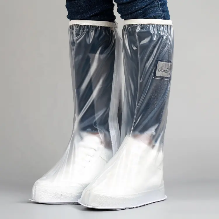 גבוהה באיכות אופנה שקוף גבוהה הברך נעל מכסה עבור גברים ונשים החלקה גשם מגפי נעל כיסוי