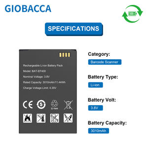 Batterie neuve EF400 pour collecteur de données Bluebird EF400 BAT-DF400 Scanpal PDA, 3.8V 3010mAh - Product Image 2
