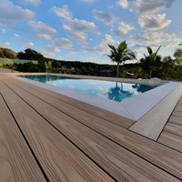 Dalles de terrasse WPC co-extrudées de 2e génération pour extérieur, perforées, creuses, antidérapantes, résistantes à l'humidité, pour jardin