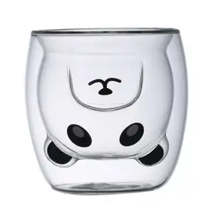 270 ml Kinder niedliche Ent Katze Bär Hund Kaffeebecher Doppelwand-isolierglas Milchbecher Tierglasbecher - Product Image 1
