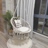 Mobilier d'extérieur Chaise balançoire suspendue illuminée à led pour le jardin, cour, patio, luxe, couleurs RVB, balançoire circulaire rougeoyante avec support