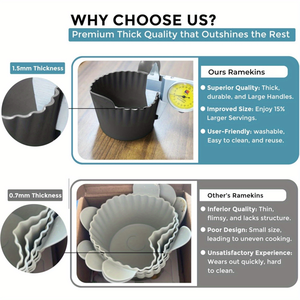 Ensemble de moules à muffins et de casseroles pour friteuse à air en silicone double épaisseur de qualité supérieure-Accessoires de grande capacité, <span class=keywords><strong>moule</strong></span> de cuisson - Product Image 4