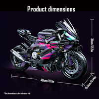 Precio de Fábrica, 1112 Piezas, Bloques de Construcción de Motocicleta Cyberpunk EN71, Plástico ABS, Juguete DIY Compatible con Modelos y Adornos