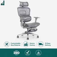 Fauteuil de Bureau Ergonomique en Maille Premium 4D avec Accoudoirs, Appuie-tête et Repose-pieds Rétractables, Chaise Inclinable pour Travail et Repas