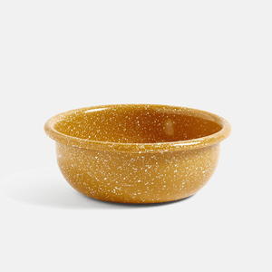 CHL Logo personnalisé impression fleurie petit <span class=keywords><strong>doigt</strong></span> rond en acier émaillé en métal jaune mélangeant un bol pour chien - Product Image 4