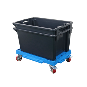Plateforme JOIN Industrial Blue Turtle <span class=keywords><strong>D</strong></span> avec 2 roues pivotantes et 2 roues à frein pour charges lourdes, caisse - Product Image 1