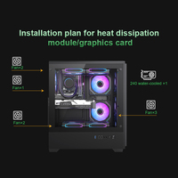 Hot Sale Gaming Computer Case MicroATX ITX Tower PC Case Tempered Glass Side Panel USB 3.0, Computer Cases Gaming Desktop