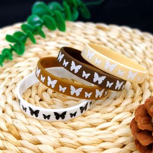 Bracelet en silicone à motif papillon, bracelet en caoutchouc imprimé avec logo et informations, étanche, promotionnel - Product Image 2