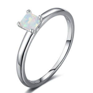 Soild 925スターリングシルバー繊細なジュエリーリングオーストラリア天然オパールリング - Product Image 2