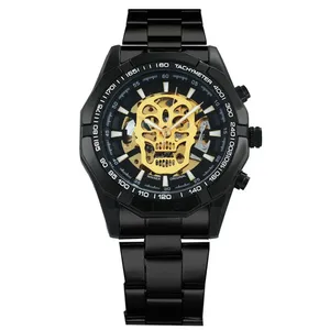 WINNER 486 Relojes mecánicos Pulsera Venta caliente Calavera Esqueleto Reloj Acero Manos luminosas Relojes de pulsera automáticos para hombres Reloj para hombres - Product Image 3