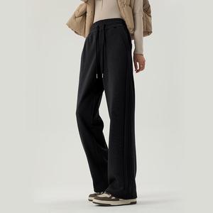Sportliche Damen-Palazzo-Hose mit Hoher Taille, Elastischem Bund, Lockerem Schnitt, Atmungsaktive Lounge-Hose mit Einfarbigem Muster und Kordelzug - Product Image 4