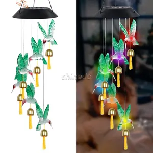 Campanilla de viento de aleación para decoración de jardín, campanas de viento solares artesanales personalizadas para colgar en la cama de estar, hogar y exterior