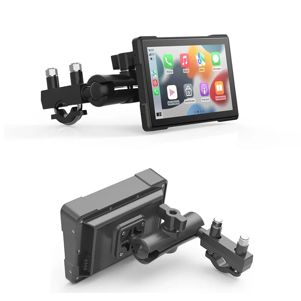 جديد 5 بوصة مقاوم للماء للدراجة النارية واحد / مزدوج كاميرا مراقب CarPlay أندرويد السيارات نظام تحديد المواقع والملاحة شاشة ذكية