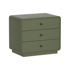 Green Nightstand With Three <b>Drawers</b> Modern <b>Storage</b> Unit Bedroom Furniture - Product Image 6