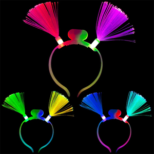 Serre-têtes à fibres optiques scintillantes pas chers en gros, serre-têtes à fibres optiques LED lumineux pour fête, costume de princesse, cosplay, jouet - Product Image 1
