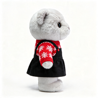 Ours en peluche gris en gros, animaux en peluche personnalisés en forme d'ours, jouets en peluche en vrac avec vêtements, ours en peluche rembourrés personnalisés