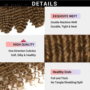 ผม<span class=keywords><strong>ถัก</strong></span>เปียสังเคราะห์แบบทนความร้อน คุณภาพพรีเมียม แบบลอนลึก สีออมเบรบลอนด์ สำหรับ<span class=keywords><strong>ถัก</strong></span>โครเชต์ ขายส่ง - Product Image 5