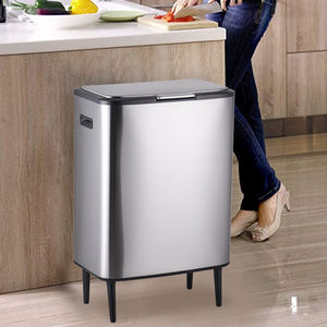 <span class=keywords><strong>Cubo</strong></span> de <span class=keywords><strong>basura</strong></span> de cocina rectangular de acero inoxidable de <span class=keywords><strong>16</strong></span> galones/60 <span class=keywords><strong>litros</strong></span> con contenedor de compost interno y patas de plástico extraíbles - Product Image 4