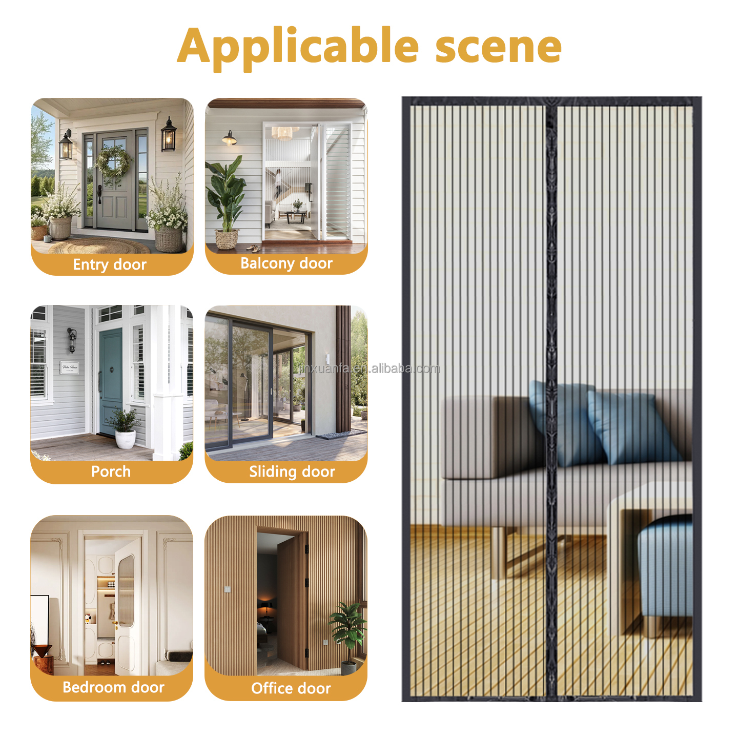 The Classic Polyester Mosquito-proof Screen Door Is Convenient For Installing Magnetic Doors Screen · image 4
