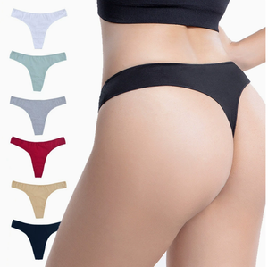 Tangas de Algodón al por Mayor para Mujer, Cintura Baja, Color Sólido, Negro/Gris/Abricó/Rojo/<span class=keywords><strong>Blanco</strong></span>/Azul, Tallas M-L-XL, Stock al por Mayor - Product Image 1