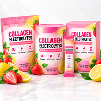 Sachets de beauté pour femmes sans sucre, saveur fruits, mélange de boisson fraise-citron, hydratation, bâtonnets électrolytiques portables, poudre de collagène