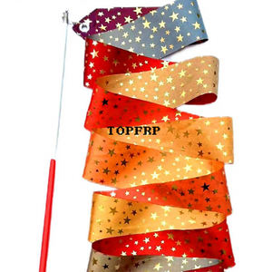 Cintas de Baile para Niños con Diseño de Estrellas Estampadas en Caliente, Color Degradado, Fibra de Vidrio, con Bastón para Giros - Product Image 3