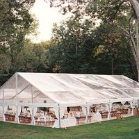 Tente de réception de luxe transparente pour mariages et événements, 20x40 pieds, design carré, en PVC, toutes saisons, durable et écologique pour les grands événements