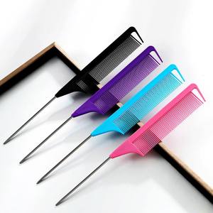 Peigne à queue de rat en acier inoxydable résistant à la chaleur pour coiffure, tressage et séparation des cheveux, personnalisable en gros - Product Image 4