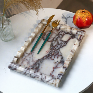 Calacatta Vassoi decorativi in <span class=keywords><strong>marmo</strong></span> naturale per la <span class=keywords><strong>cucina</strong></span> per la conservazione degli alimenti per la casa Hotel Display decorazione per le vacanze - Product Image 1