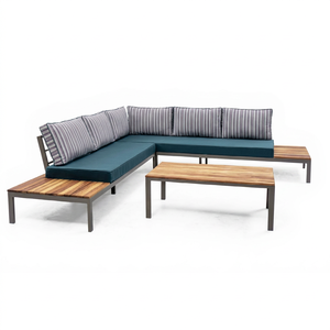 Modern Waterproof Outdoor Corner <b>Sofa</b> <b>Set</b> with Cushions and Coffee Table for Garden Villa Hotel - Product Image 1