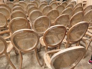 Chaise de salle à manger en rotin et osier pour fête de mariage, vente en gros - Product Image 2