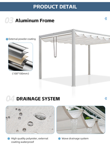 Pare-soleil rétractable auvent <span class=keywords><strong>Pergola</strong></span> couverture <span class=keywords><strong>coulissante</strong></span> vague <span class=keywords><strong>voile</strong></span> <span class=keywords><strong>d</strong></span>'<span class=keywords><strong>ombrage</strong></span> <span class=keywords><strong>pour</strong></span> <span class=keywords><strong>Pergola</strong></span> Patio pont cour Gazebo extérieur - Product Image 4