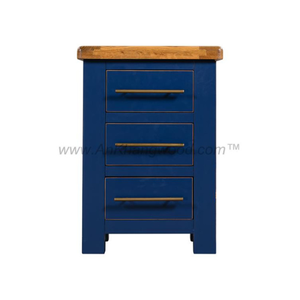 Table de chevet en bois massif avec 3 tiroirs, design moderne, fabricant vietnamien, best-seller, meubles de chambre à coucher assemblés pour appartement - Product Image 3