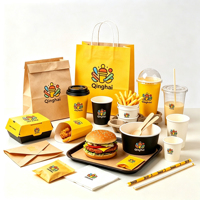 Boîte à frites jetable en papier pour emporter, emballage alimentaire personnalisé pour ailes de poulet, boîtes à hamburgers, conteneur pour plats à emporter rapides