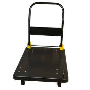 Chariots à main pliables en plastique robustes avec poignée, revêtement en poudre noire, capacité 600 kg, pour l'industrie - Product Image 4