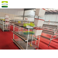 GREAT FARM Vente flash Cage à poulets de chair à 3 niveaux de type H, matériau galvanisé à froid, facile à nettoyer, cage à poulets de chair empilable, logement pour poulets de chair