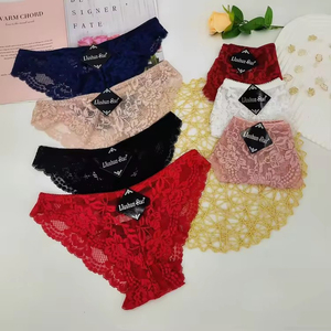 Culottes mi-hautes sans coutures à motif géométrique côtelé, confortables et douces, sous-vêtements tricotés sans coutures pour femmes - Product Image 1