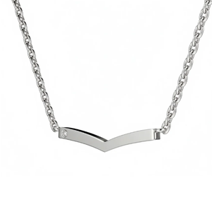 Collier pendentif en forme d'os à la wishbone Jietao avec diamant et zircon, en acier inoxydable massif, ne ternit pas, cadeau pour jeune femme - Product Image 2