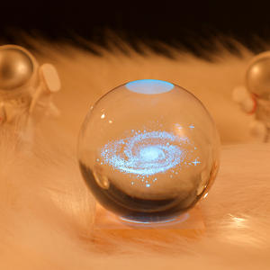 ลูกแก้วคริสตัลสลักลาย ฐานเรืองแสงไล่สี ไฟกลางคืน ของขวัญวันหยุด เครื่องประดับแก้ว ปรับความสว่างได้ แบตเตอรี่แบบชาร์จได้ - Product Image 2