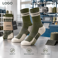 Chaussettes de sport renforcées pour le trail, couleur olive crème, en Spandex et Nylon, avec maille respirante, coussinet de voûte plantaire, maintien talon-orteil